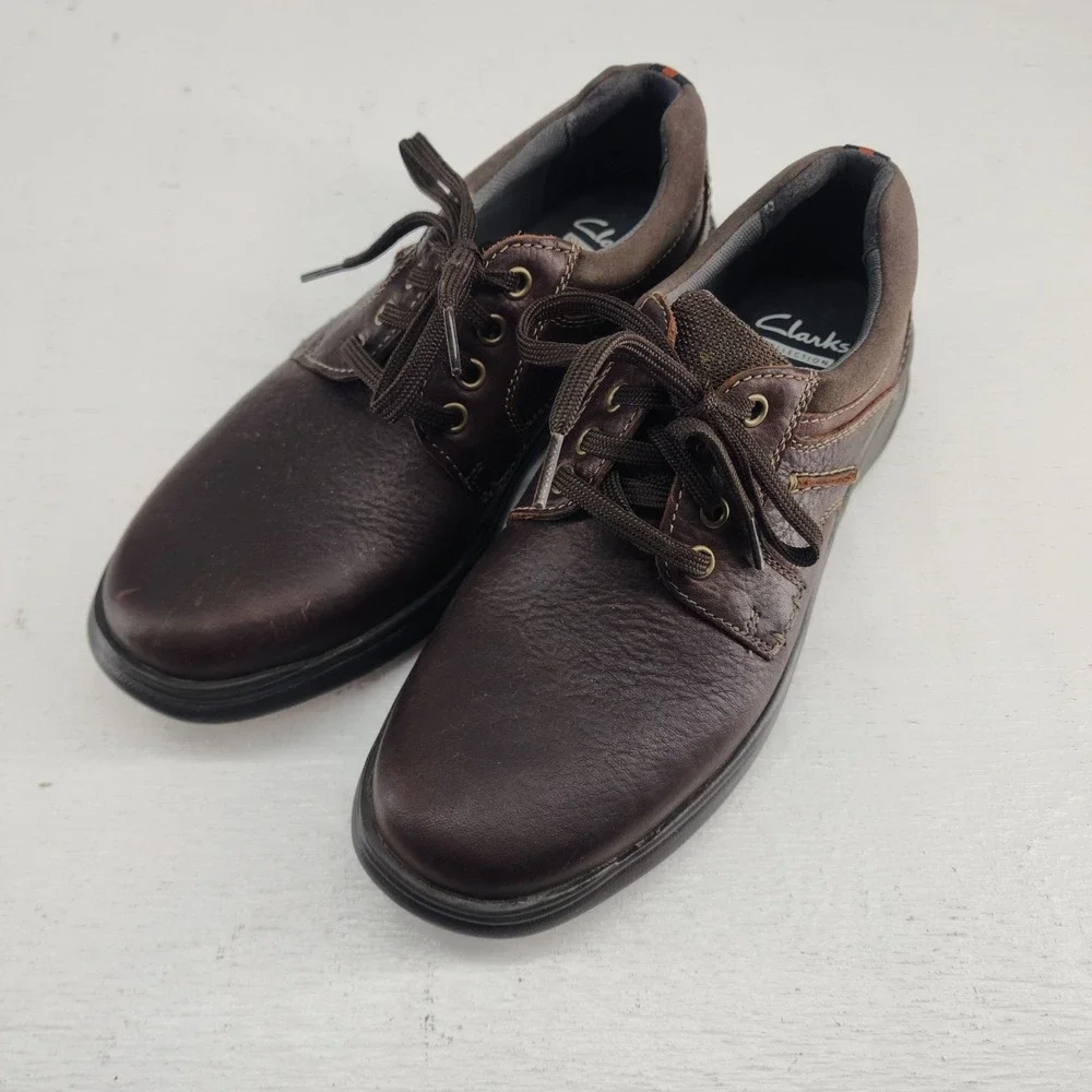 Clarks 8 | Men's‎ Brown Leather Ortholite Cushion Collection Oxfords Shoes